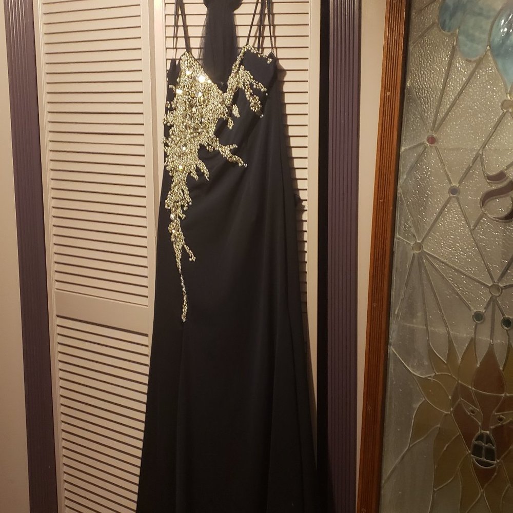 Evening Dress with Beads and Crystals